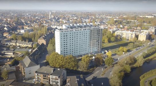 gevel flatgebouw lokeren rockpanel