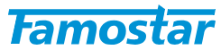 Famostar bedrijfslogo in blauw