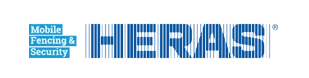 Heras logo met text: Mobile Fencing Security