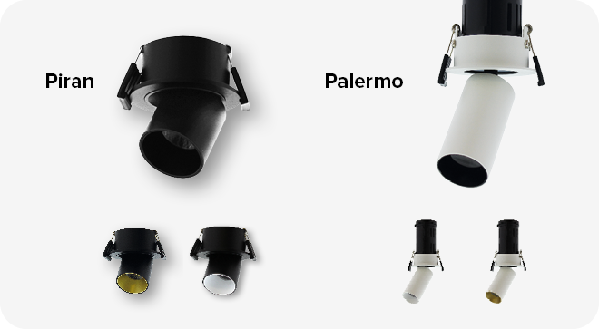 Twee types inbouwspots: Piran en Palermo