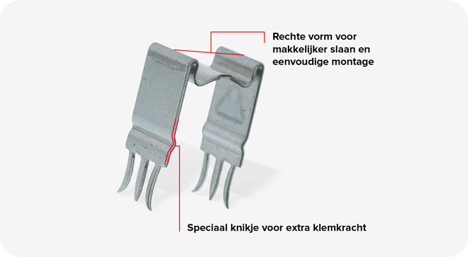 Metalen clip met rechte vorm en speciaal knikje.