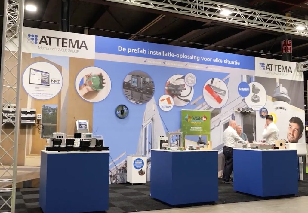 Beursstand voor prefab installatiesystemen